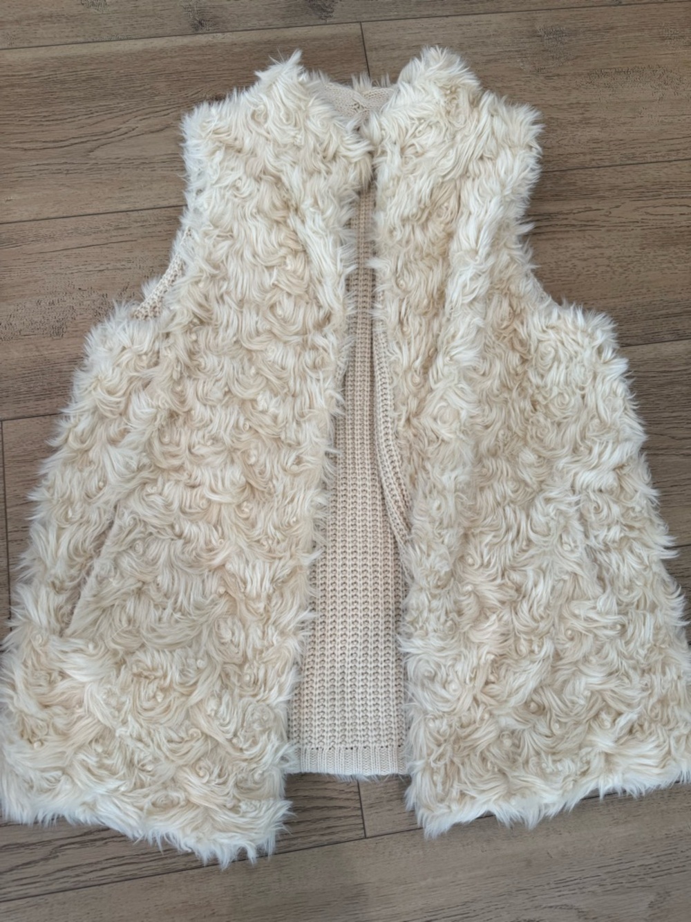 Aqua Vest in Cream Faux Fur Reversible!!!